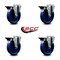 Service Caster 5'' Solid Poly Wheel Swivel Bolt Hole Caster Set with Posi Lock Brakes, 4PK SCC-BH20S514-SPUS-PLB-4 - alternate 5